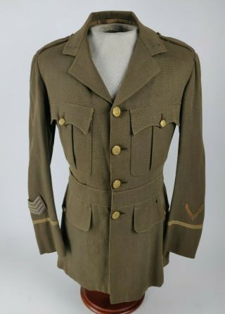Wwii Ww2 British Made Us Army Officer 4 Pocket Service Tunic Jacket Named