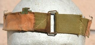 Us Wwii M1 Helmet Liner Early Wire Buckle Sweatband Green Painted Clips