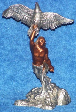 Masterworks Fine Pewter The Eagles Gift Native American Indian Man Figure