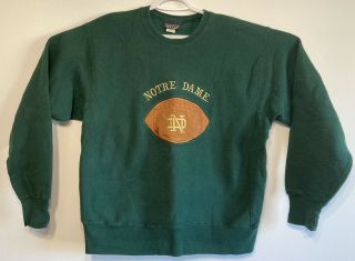 Vintage 90s University Of Notre Dame Football Sweatshirt Usa Made Extra Large