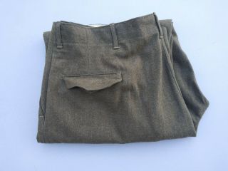 Post - Ww2 Us Army Button Fly Wool Pants/trousers Size 40x33 - 1948 - Unissued