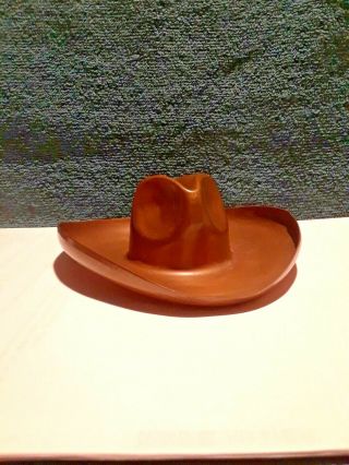 Vintage Gregorian Solid Copper Cowboy Hat Ashtray Figurine Made In U.  S.  A.