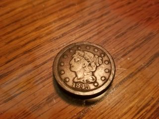 1845 Braided Hair Large Cent - Coin