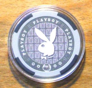 (1) Playboy Bunny Poker Chip Golf Ball Marker - Black & Gray