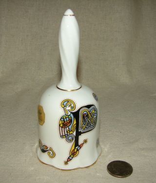 Royal Tara Porcelain Bell,  Book Of Kells,  Letter F,  Bone China Ireland,  Celtic