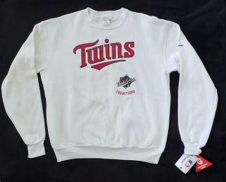 Vintage Minnesota Twins 1987 World Series Champions Sweatshirt Size Xl Blyleven