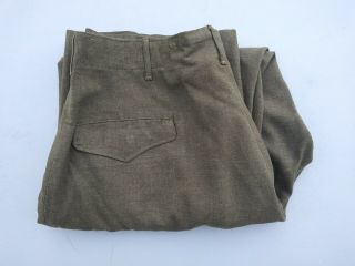 Ww2 Us Army Button Fly Wool Pants/trousers Size 38x32 - No Tag