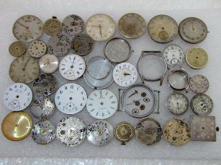 Vintage Swiss 31 Thirty - One Wrist Watch Movements For Repair Or For Spare Parts