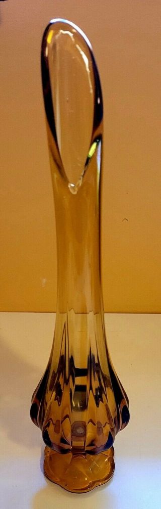 Vintage Viking Epic Amber Swung Glass Vase 17 Inch Shape