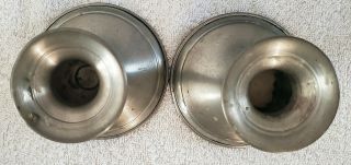 (2) LEONARD DECORATIVE PEWTER Weighted Candle Holders 4 1/2  BOLIVIA 
