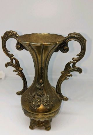 Vintage Italian Vase,  Brass Ornate Renaissance Style Small Decorative Bud Vase