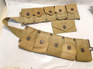 Rmt Co 1942 Wwii Us Military 10 Pocket Cartridge Belt For M - 1 Garand Rifle Strip