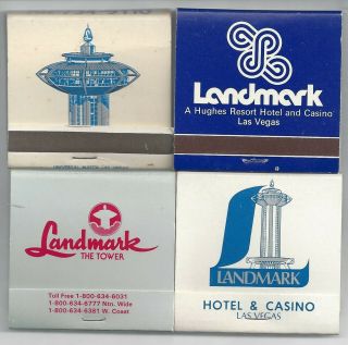 Four Vintage Matchbooks - Landmark Hotel And Casino,  Las Vegas,  Nv 1967 - 1990