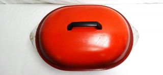 Vintage Club Aluminum 10 Qt 18.  5” Red Roasting Pan With Lid 2