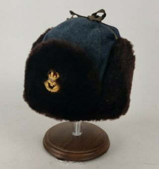Wwii Ww2 British Royal Air Force Raf Blue Cold Weather Winter Hat W/ Ear Flaps