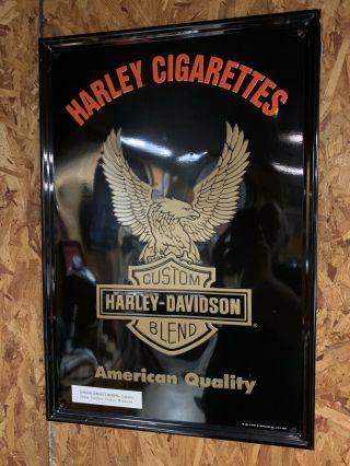 Vintage Harley Davidson Cigarette Metal Sign 26 X 17 1/4 "