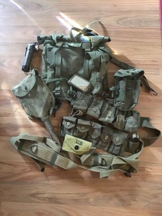 Us Military Ww2 Marine Combat Field Back Pack Backpack & Ammo Belt