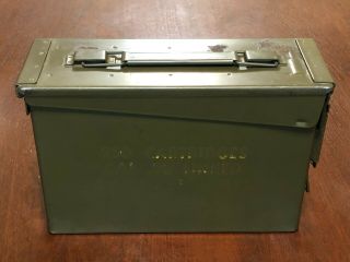 Vintage 50s US Army M19A1 Cal.  30 8 Rd Clips Ammunition Box Ammo Can Garand 3