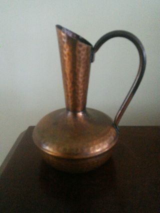 Vintage Hammered Copper Pitcher Vase Jug 5 1/2 ".