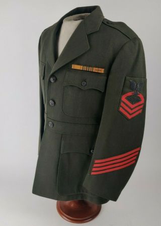 Wwii Ww2 Us Navy Cpo Aviation Machinists Mate Winter Green Tunic 1942 Named
