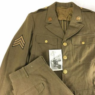Wwii Ww2 Named Us Army Sergeant Uniform Winter Jacket Trousers,  Photo