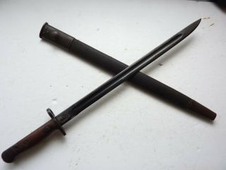 Wwii Australian Made P.  07 Lee Enfield Bayo With Scabbard