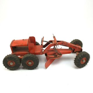 Vintage NyLint orange road grader toy 2