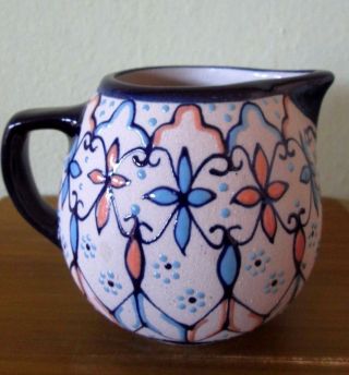 Francisco Javier Servin Ceramica Polychrome Pottery 8 oz creamer Mexico Cobalt 2