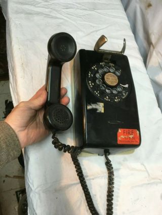 Vintage Kellogg Rotary Wall Phone Black