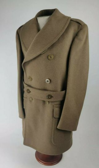 Wwii Ww2 Us Army Cavalry Heavy Wool Trench Coat Overcoat Dated 1942 Named Maj