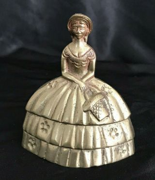 Vintage Victorian Lady Shaped Solid Brass Bell