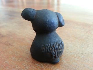 Embossed Griswold " Pup " Puppy Dog Cast Iron Paperweight Novelty Advertising
