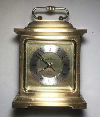 Vintage Seth Thomas - Solid Brass Desk Mantle Alarm Clock 4re703 Quartz - Japan