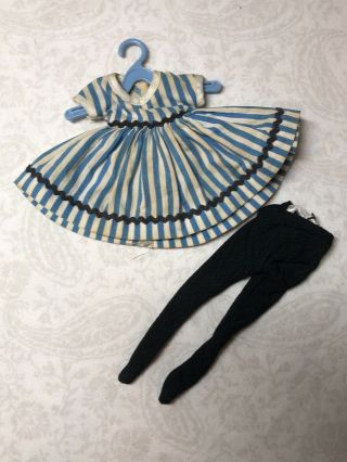 8” Vintage American Character Betsy Mccall 1950’s Blue Strip Dress Outfit 4