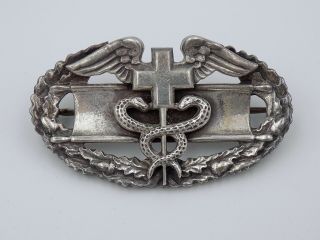 Wwii Us Army Combat Medic 2 - Piece Sterling Badge Meyer