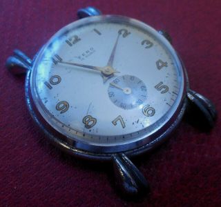 Vintage 1940s Oversized Fero 15 Jewels Swiss Made Running Wristwatch