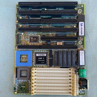 Computer Motherboard 386dx 80386 Toshiba Chip 2 Ami Bios Isa 1994 Vintage Sarc A
