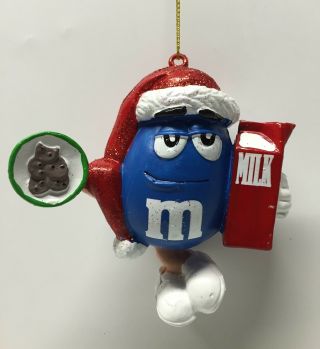 M&m Blue Tree Ornament Kurt Adler Holiday Mars Candy Chocolate Milk And Cookies