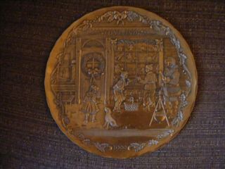 Vintage Wendell August Forge Hand Made Bronze 1999 Christmas Plate 8