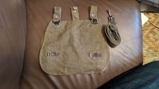 Rbn Ww2 German Army Cloth Bread Bag And Strap Unissued