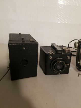 5 Kodak Vintage Cameras - Brownie - bulls eye - Duaflex - Hawkeye 2