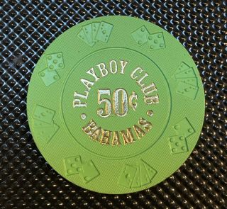 Vintage Playboy Club Bahamas 50¢ Casino Chip Green - Scarce