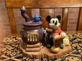 Vintage Disney Mickey Mouse Christmas Stove Candle Tea Light Ceramic Statue