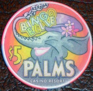 Old $5 Palms Casino Commemorative Poker Chip Vintage Chipco Mold Las Vegas Nv