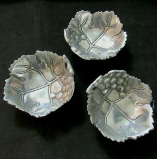 Arthur Court Set Of 3 Small Grape Leaf Individual Bowls Candy Nuts