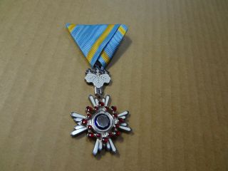 Japanese Japan Order Of Sacred Treasure Silver Rays Medal Wwii Badge Army Navy 1