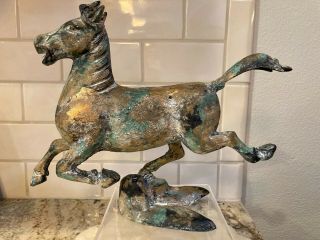 Bronze " Flying Horse Of Gansu " Approx.  10 " Tall By 12 " Long