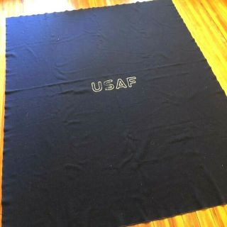 Usaf Wool Blanket Blue 75 " X 62 " World War Ii Wwii United States Air Force Warm