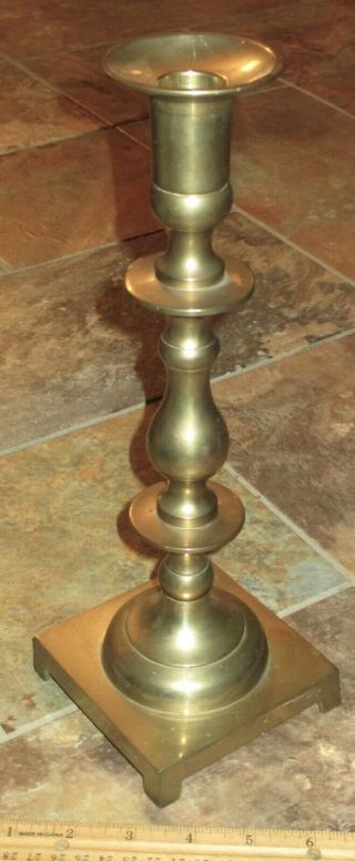 Vintage Large Brass Candle Stick - 13 " Made In India