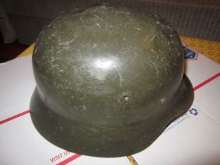 Wwii German M - 40 Helmet With Post War Leather Liner Size 60
